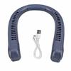 Portable Bladeless Neck Fan 1200mAh Battery Wearable Fan Leafless USB Rechargeable Folding Fan Blue