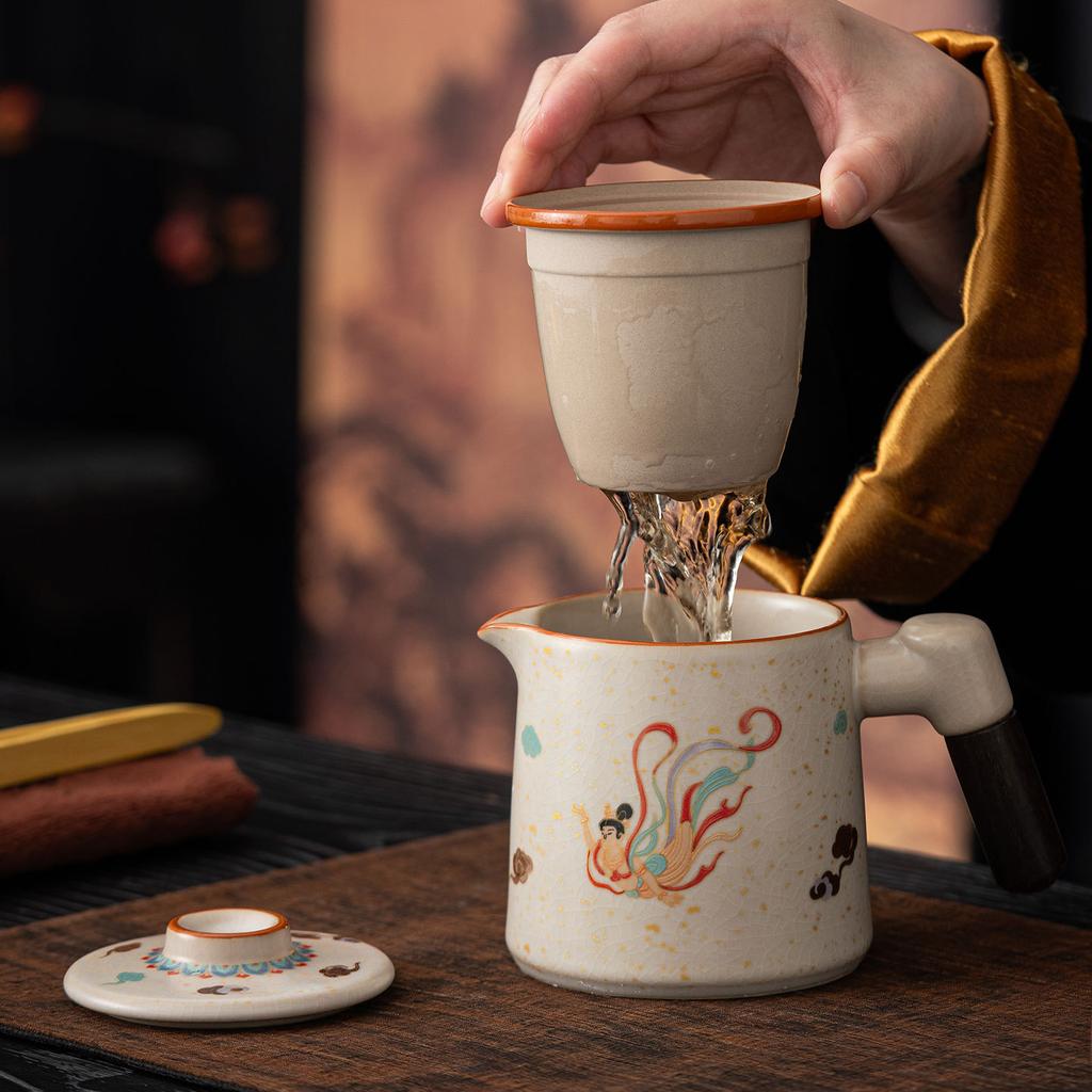 Ru Kiln Convenient Travel Tea Set Outdoor Camping Kuaike Cup High-end Tea Ware Company Events Business Companion