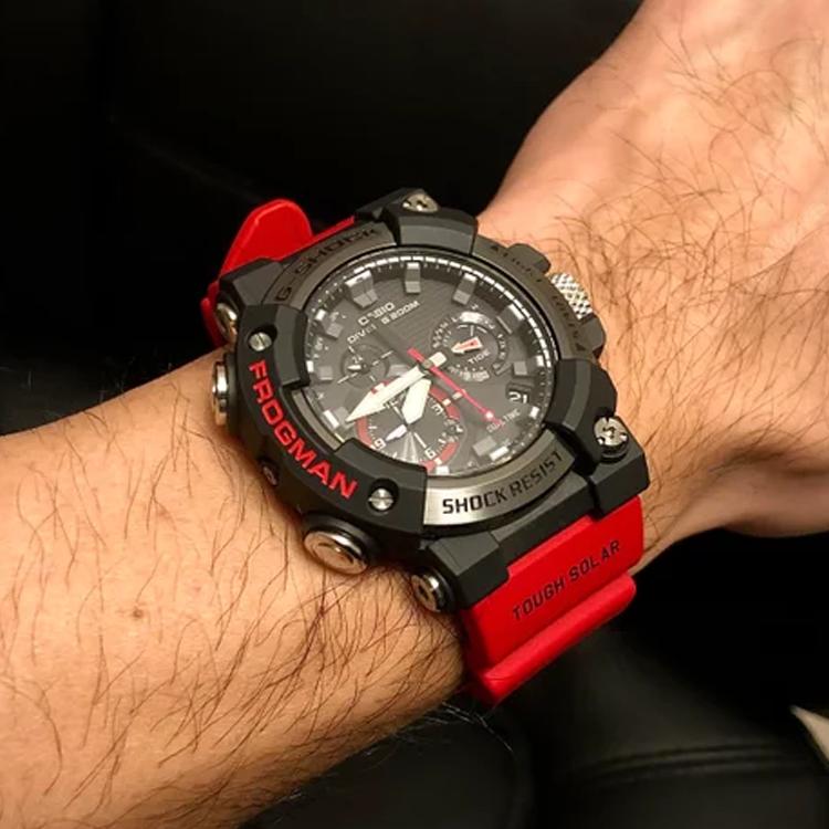 G-Shock Marine Series Frogman Potápěčské nárazuvzdorné Bluetooth Solární Křemenový strojek Pryskyřičný řemínek Pánské hodinky Černé GWF-A1000-1A4