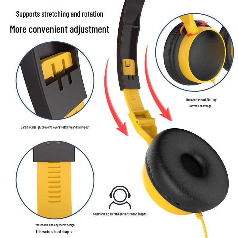 Rotatable Macaron-Colored Children's Headphones for Oral Exams & Electronic Keyboards