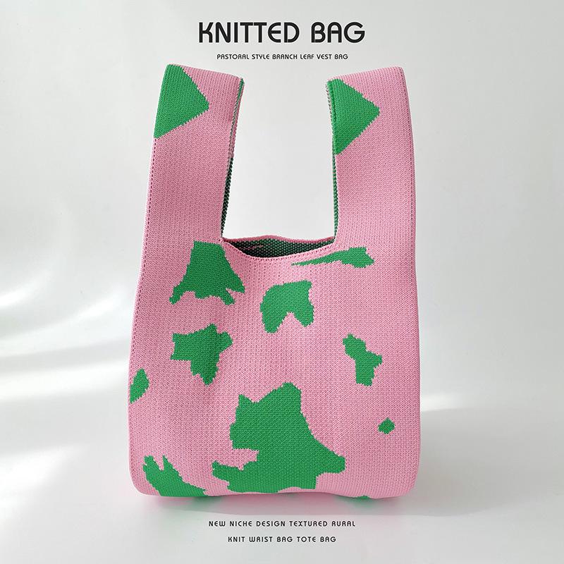 

Модная вязаная сумка-тоут в горошек - Милая и вместительная сумка через плечо для женщин