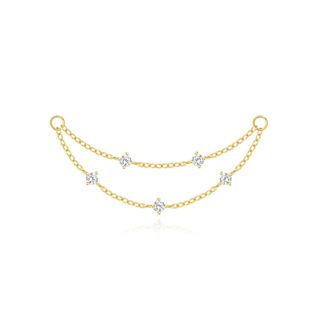 AIDE 1PC 925 Silver Zircon Piercing Chain Fit For Earring Hoops Ear Bone Studs DIY y2K Lucky Red Koi Fish Jewelry Accessories