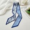 Summer Floral Silk Satin Scarf Long Narrow Thin Tied Hairband Neckerchief Bag Decoration Vacation Headscarf