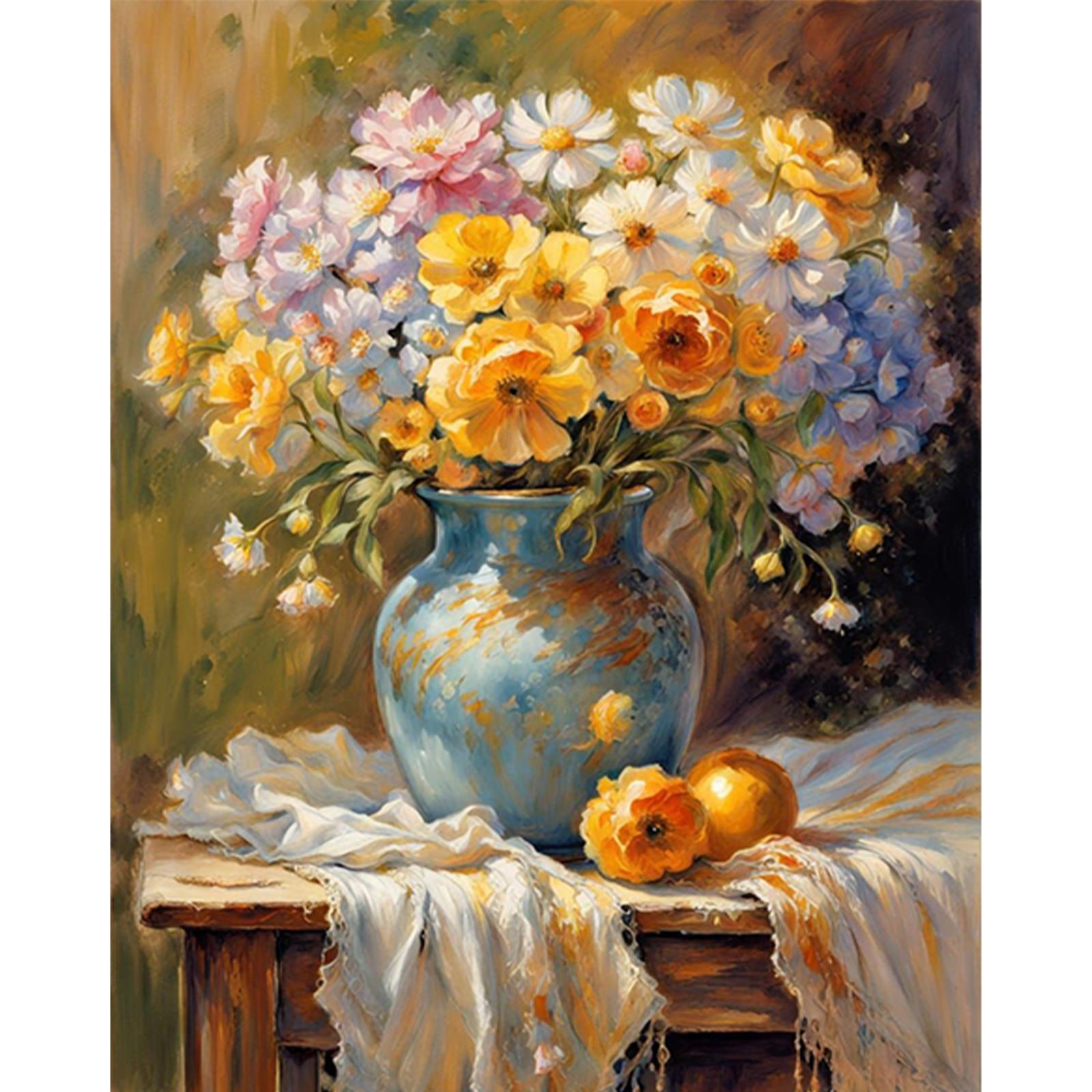 

1 шт. Набір для малювання за номерами своїми руками Квітка Безкаркасне полотно Настінне мистецтво Ідея для подарунка 40x50 см