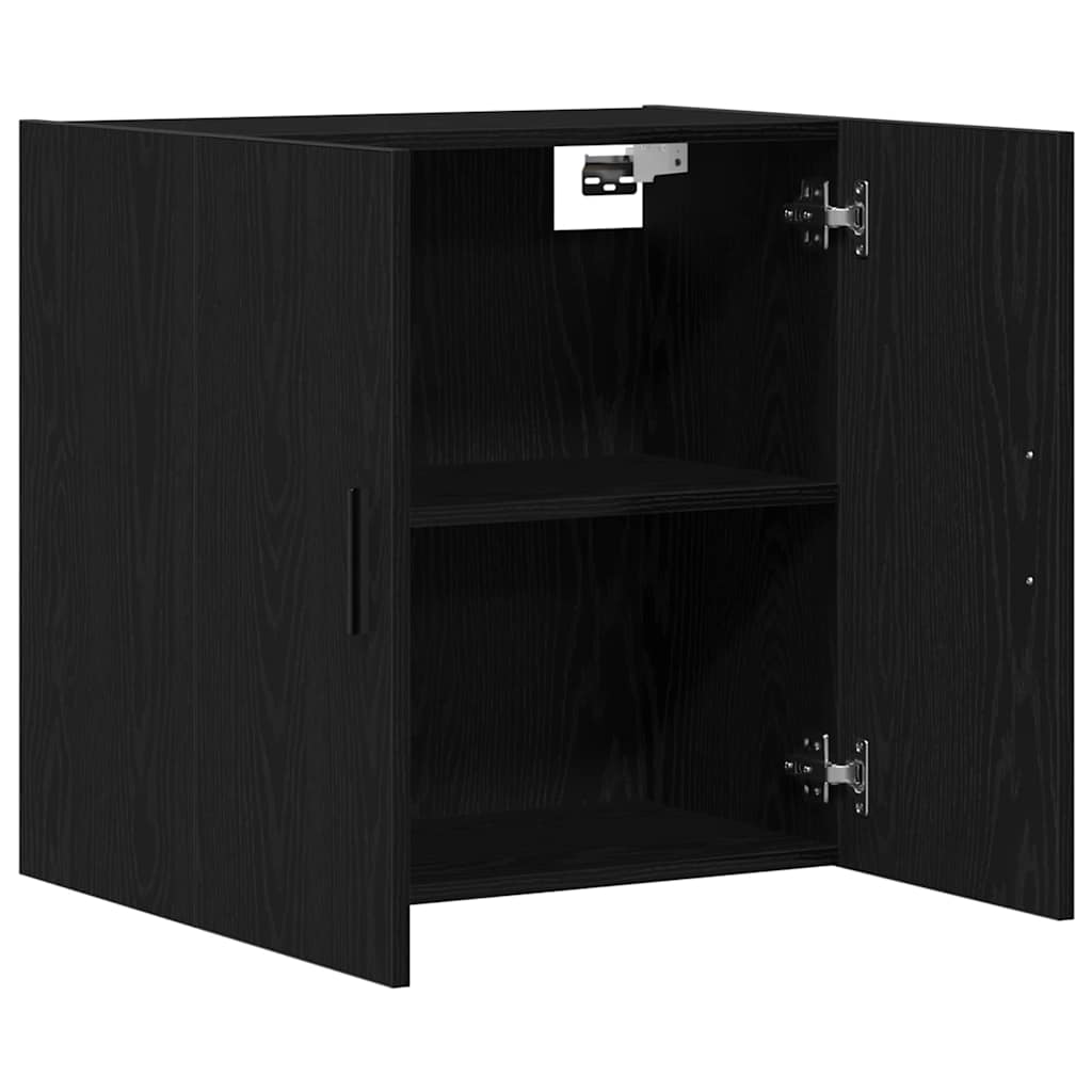 Wall Mounted Cabinet Black Oak Effect 60 x 31 x 60 cm