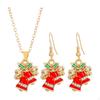 Christmas Necklace and Earrings Set Jewelry Delicate Dangle for Women