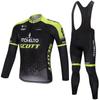 Herren Damen Radsport Trikot Trägerhose Set Atmungsaktiv Langarm Rennrad Outfit