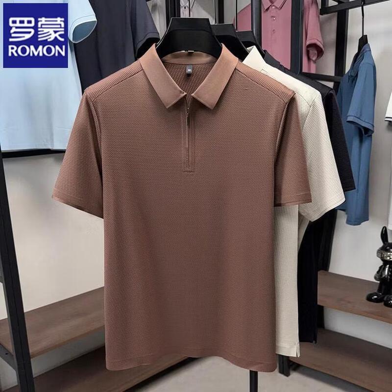 ROMON Men s Breathable Half-Zip Polo Shirt 54