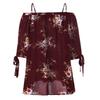 Fashion Womens Plus Size Floral Print Cold Blouse Camis Casual Shoulder Tops For Summer