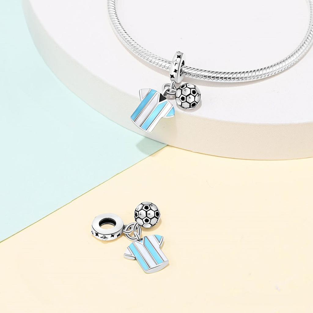 Pandantiv argint S925 margele sport fitness fotbal pandantiv noi accesorii de bijuterii DIY