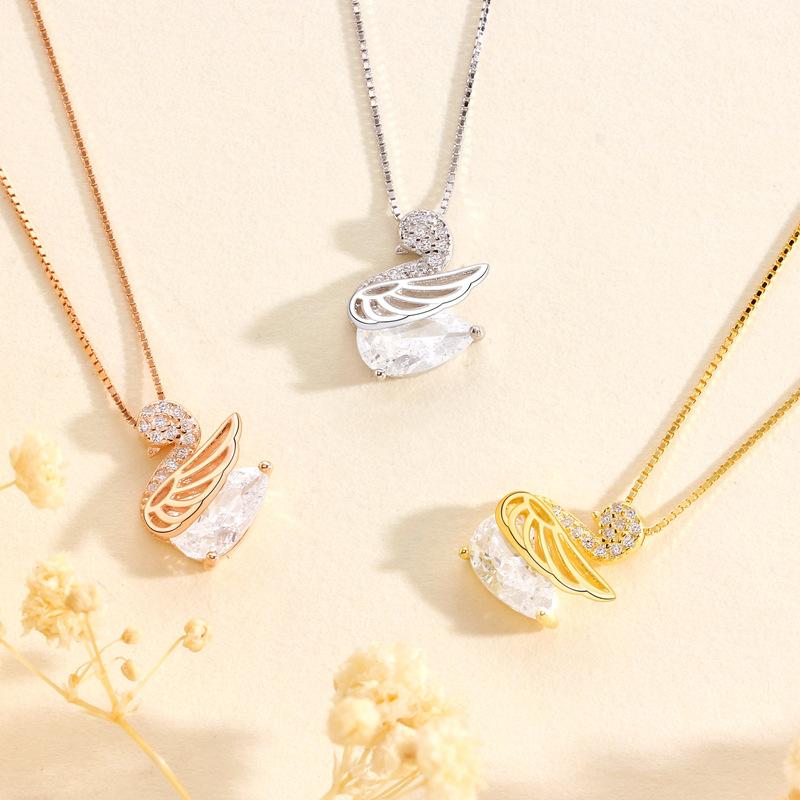 Swan Necklace Women'S Niche Light Luxury Fashion High-End Elegant Design Pendant Accessories Girls Gifts Premium