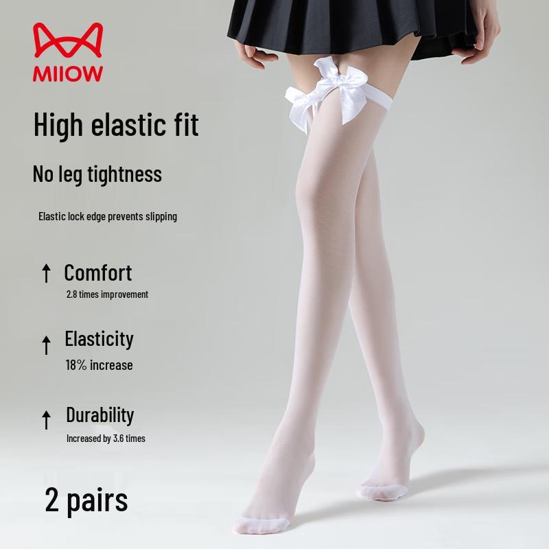 Sexy Spitzenstrümpfe über dem Knie mit Schleife