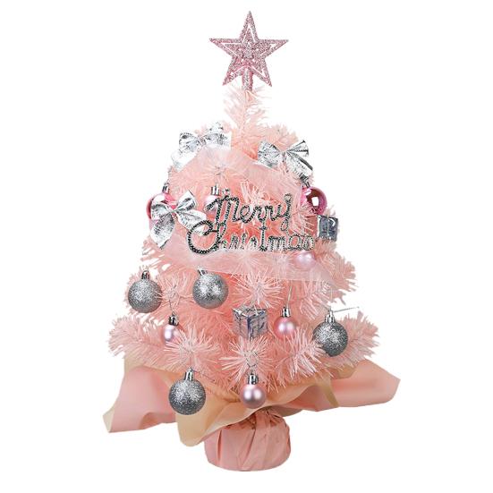 Mini Christmas Tree with LED Light DIY Tabletop Christmas Tree Ornament for Holiday Home Decor Battery Operated Small Christmas Tree