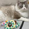 Set of 5 Soft Plush Cats Collars with Colorful Pompoms for Cats Dogs Birthday Party Cats Neckwear Festival Pet Collars