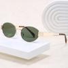 Cool Small Oval Sunglasses Luxury Brand Designer Metal Frame Vintage Sun Glasses Unisex Gold Black UV400