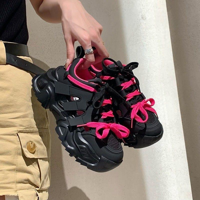 Hollow and Breathable Dad Shoes for Women Ins Trendy New Models for Small Thick-soled Versatile Sports and Leisure Shoes for Women