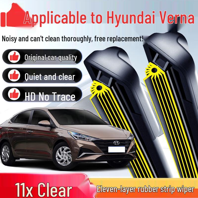 Hyundai Reina Frameless Silent Front Wiper Blade with Eleven-Layer Rubber Strip 1 Pair - Hyundai Reina 2016-2024 [A.24/16]