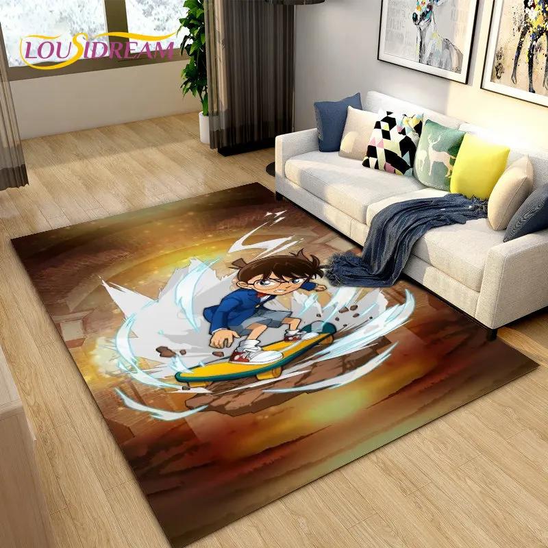 Detective Conan Cartoon Anime Area Rug,Carpet Rug for Living Room Bedroom Sofa Doormat Decoration, Kids Play Non-slip Floor Mat
