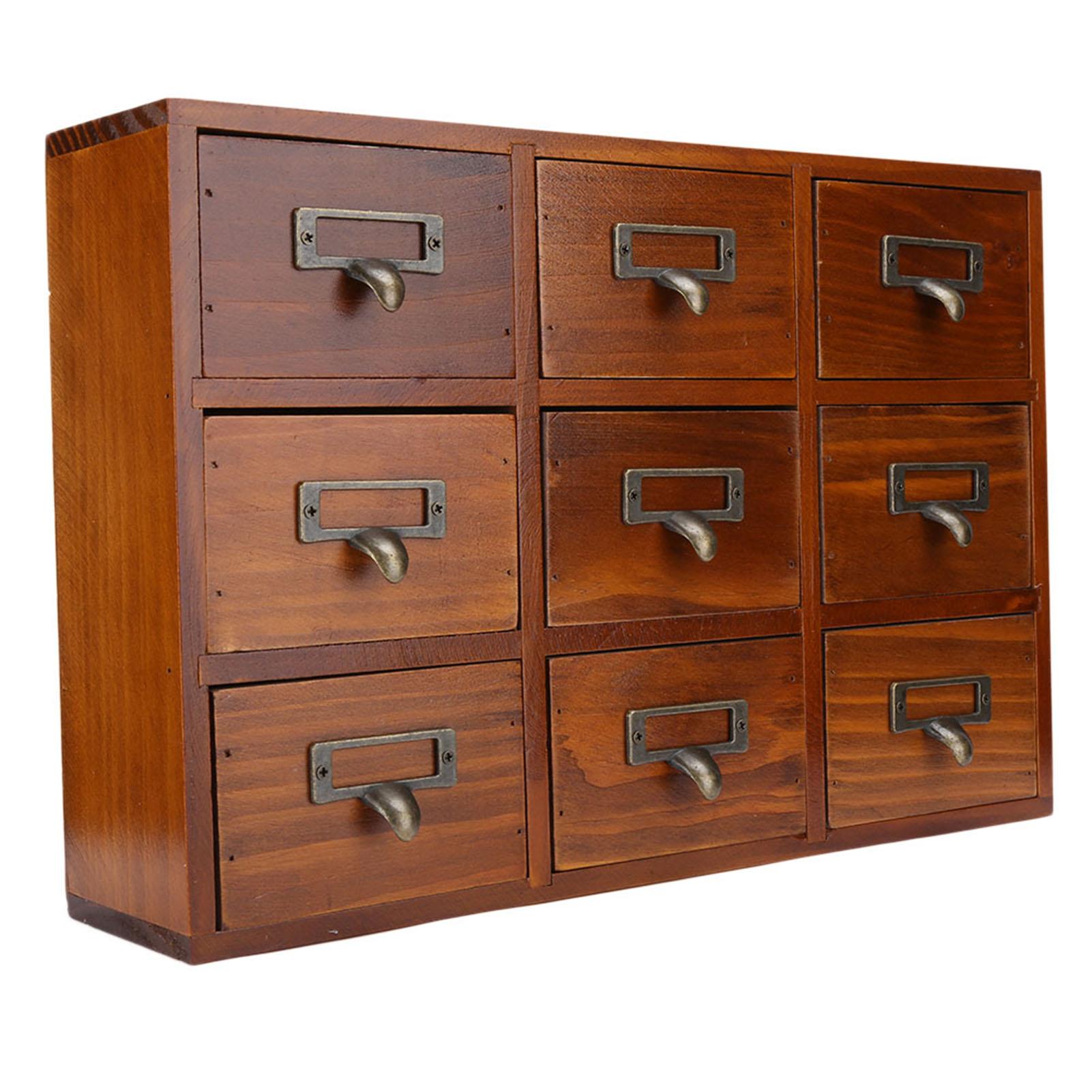 

Vintage Drawer Multi Layer Wooden Desktop Storage Box Antique Jewelry Box Birthday Gift(504201 )