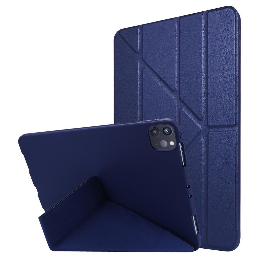 For iPad Pro 11 (2025)/11 (2024) Case Origami Stand PU Leather+Silicone Cover with Auto Sleep/Wake