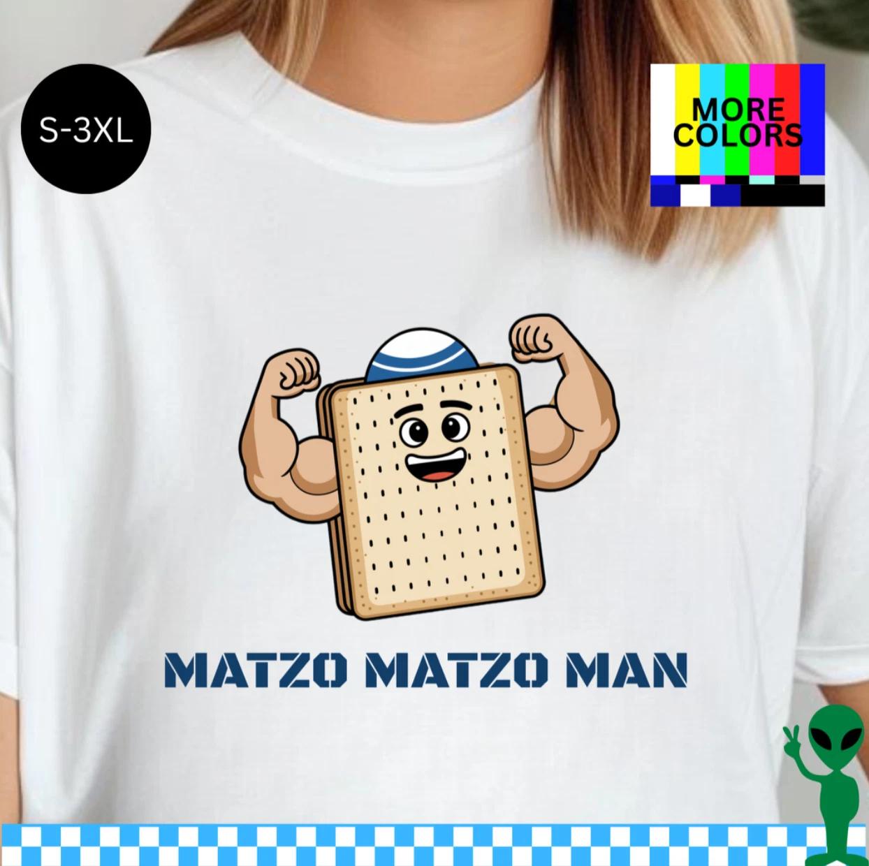 Funny Passover Shirt Matzo Man S-3XL Unisex Short-Sleeve M