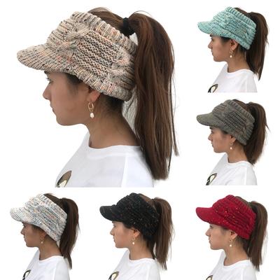 Ramidos Damen Twist Peaked Cap Strickmütze aus Wolle mit ausgehöhlten mehrfarbigen Spitzenkappen