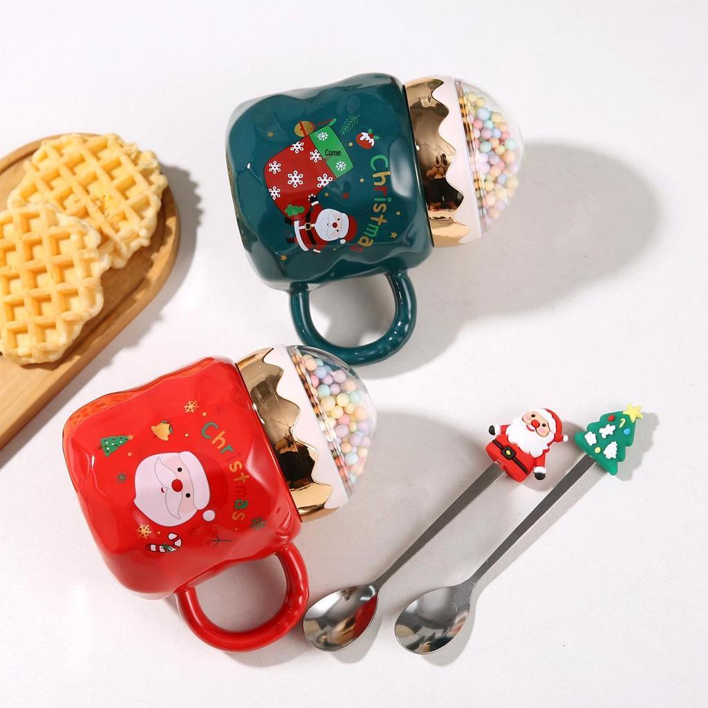 Grenzüberschreitendes Weihnachts-Keramikbecher-Geschenkset - Hochwertiges Souvenir für Heiligabend