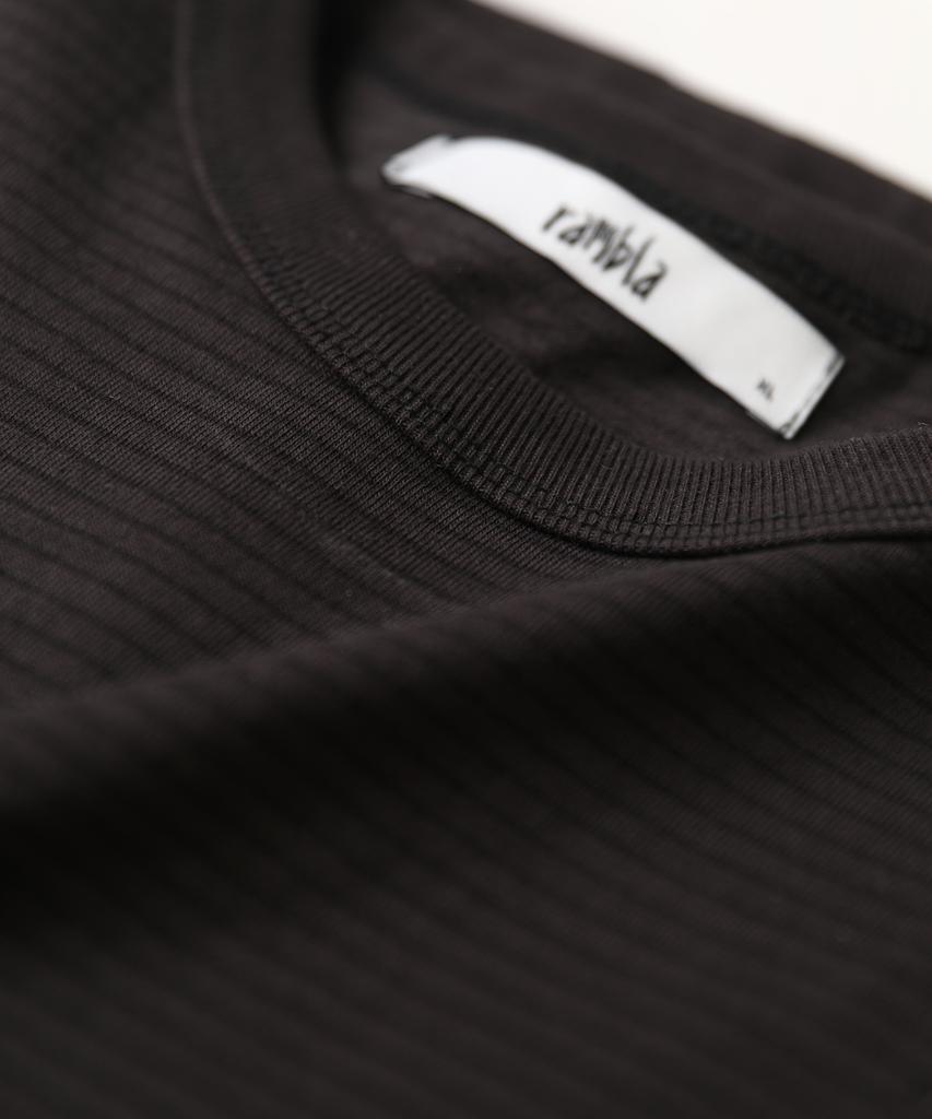 Lambeulla Binding Stripe Short Sleeve T-Shirt [Charcoal]