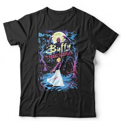Buffy the Vampire Slayer T-Shirt Retro Poster Kunst Unisex und Vintage Cartoon