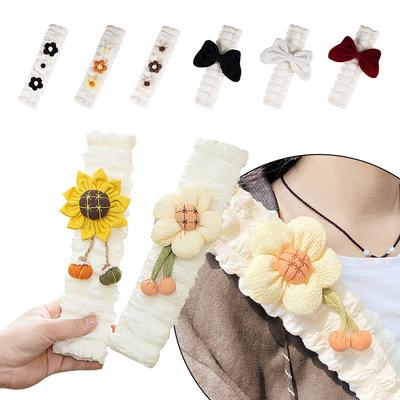 1pc Cartoon Flowers Car Seat Belt Decor Cover Styling Soft Auto Seatbelt Shoulder Strap Pad Women's Cute Interior Accessories