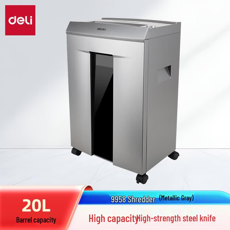 Deli 9958 Commercial Cross-Cut Paper Shredder CN plug (adapter included)