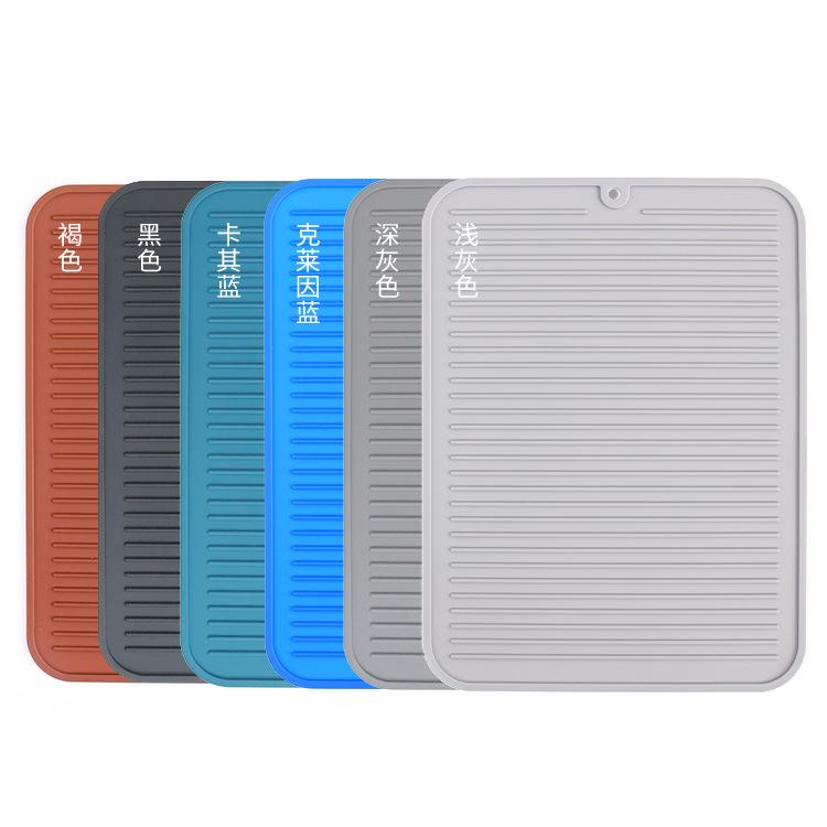 Food Grade Silicone Drying Mat 30x40cm, Non-Slip Cutting Board Pad, Heat Resistant Counter Trivet for Dishes