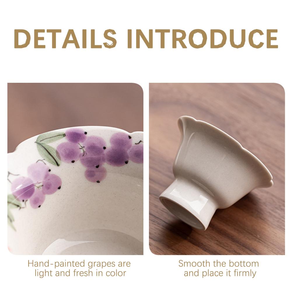 Chinese Ceramic Teacup Floral Pattern Coffee Cup For Adults