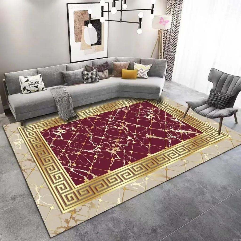 Gold Striped Patchwork Carpet Large Floor Mat for Living Room Washable Anti-slip Kitchen Door Mats Home Bedroom Area Decor Rug