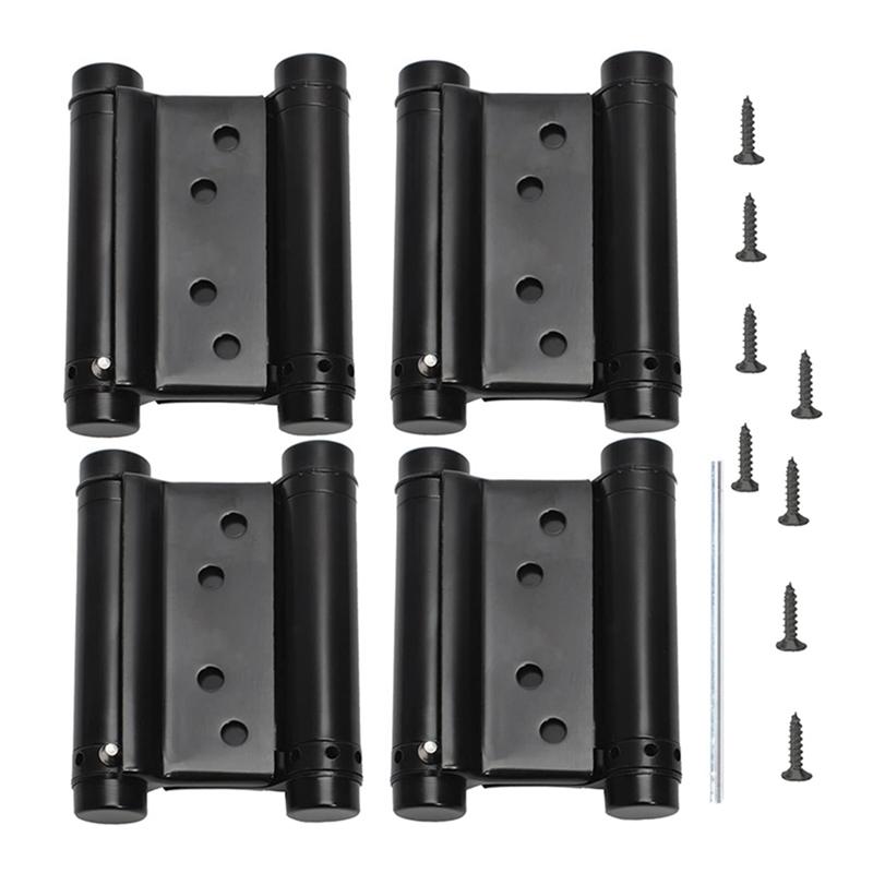 ABMH-3Inch Double Action Spring Hinges, Self Closing Door Hinges For Saloon Cafe Pub Swinging Doors, Including Pins 4-Pack