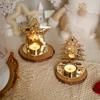 Gold Christmas Candlestick Ornament Iron Art Iron Candle Stand Hollowed Candle Holder  Courtyard