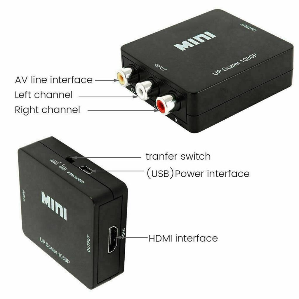 AV To HDMI Converter HD 1080P RCA HDMI To MAV  CVBS Video Audio Adapter for PS2/3 DVD To TV with USB Cable