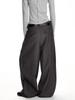 Unisex-Retro-Streifenhose mit geradem Bein und Drapierungsdesign