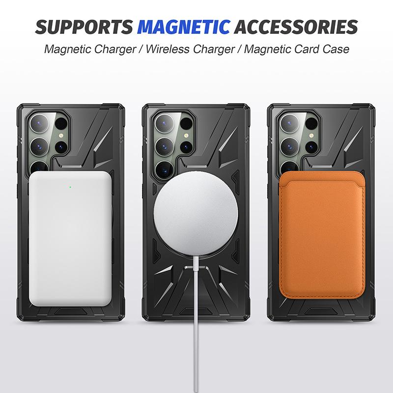 Suitable for Samsung S25Ultra Magnetic Phone Case, S24Ultra Stand, S23Ultra Anti-drop Protective Cover