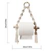 Hand Woven Wooden Toilet Paper Holder Bohemian Wall Hanging Room Decor Bathroom Towel Dispenser Home Roll Paper Holder