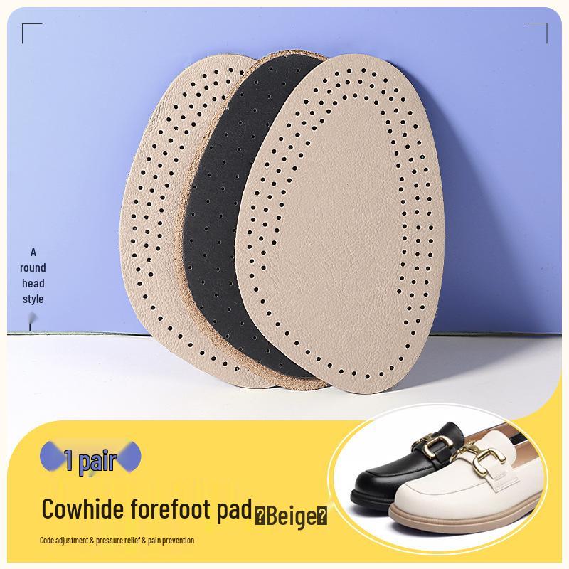 Women's Cowhide Anti-Slip Forefoot Pad with Breathable, Sweat-Absorbent Latex - Reduces Pain and Wear, Fits Large To Small Shoe Sizes