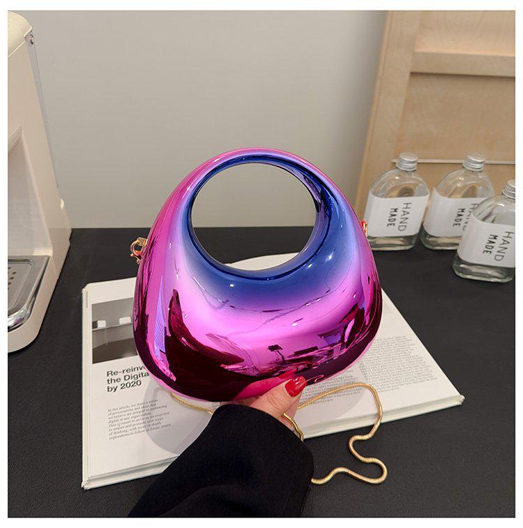 Wysokiej klasy kolorowa torebka wieczorowa w kształcie półksiężyca - Modna europejska i amerykańska moda 2025, damska torba na ramię crossbody