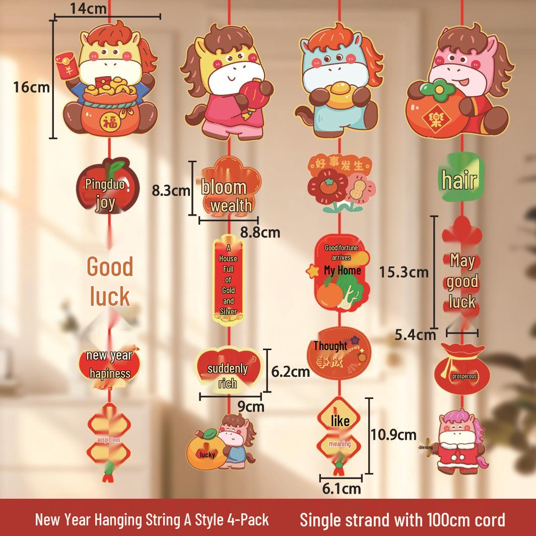 

Подвеска на Новый год Лошади 2026: Маленькие украшения с иероглифом Фу для гостиной, декор к Празднику Весны