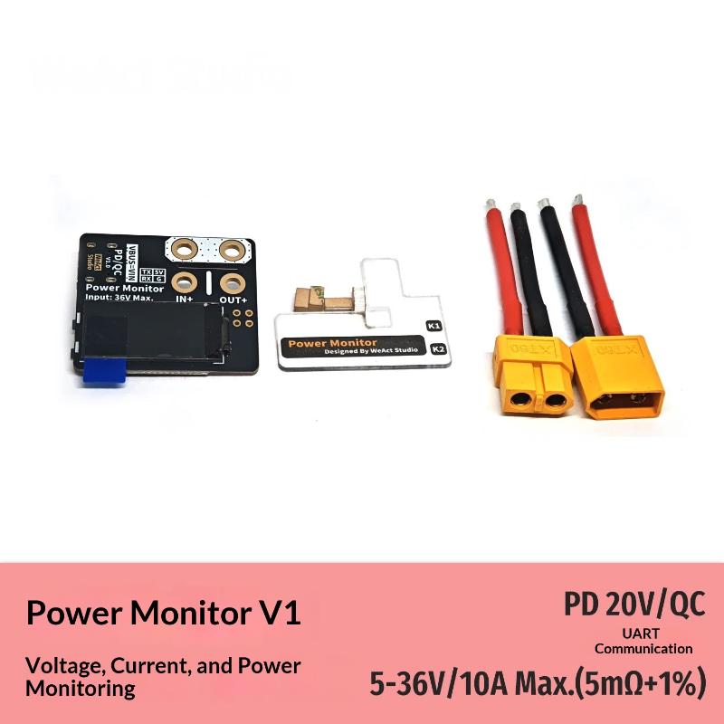 1 Set 36V 10A Max Power Monitor Module With Xt60 Connector Pd Qc Support For Rc Drone Battery Power Detection