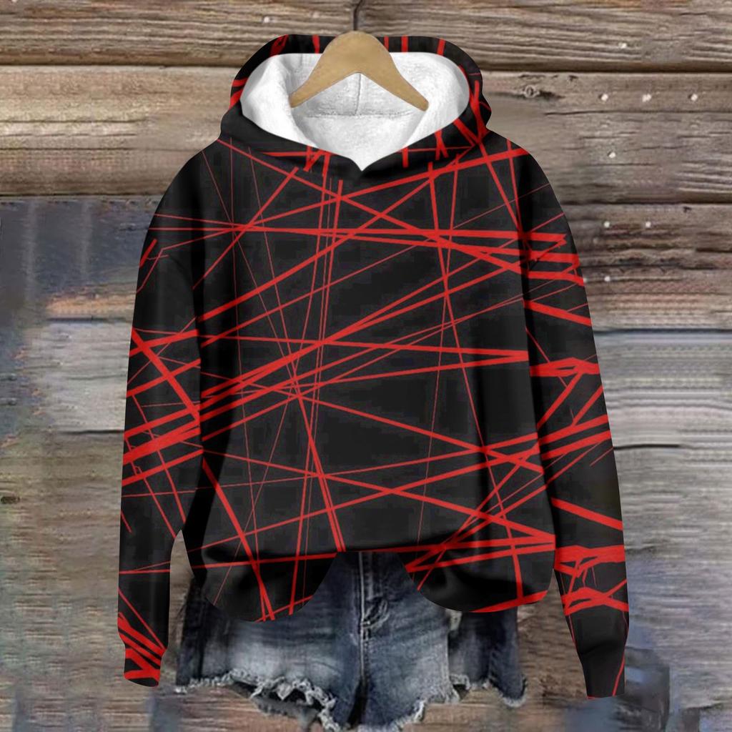 Women's Casual Fashion Wine Turkey Family Print Long Sleeve O-Neck Pullover Hoodies