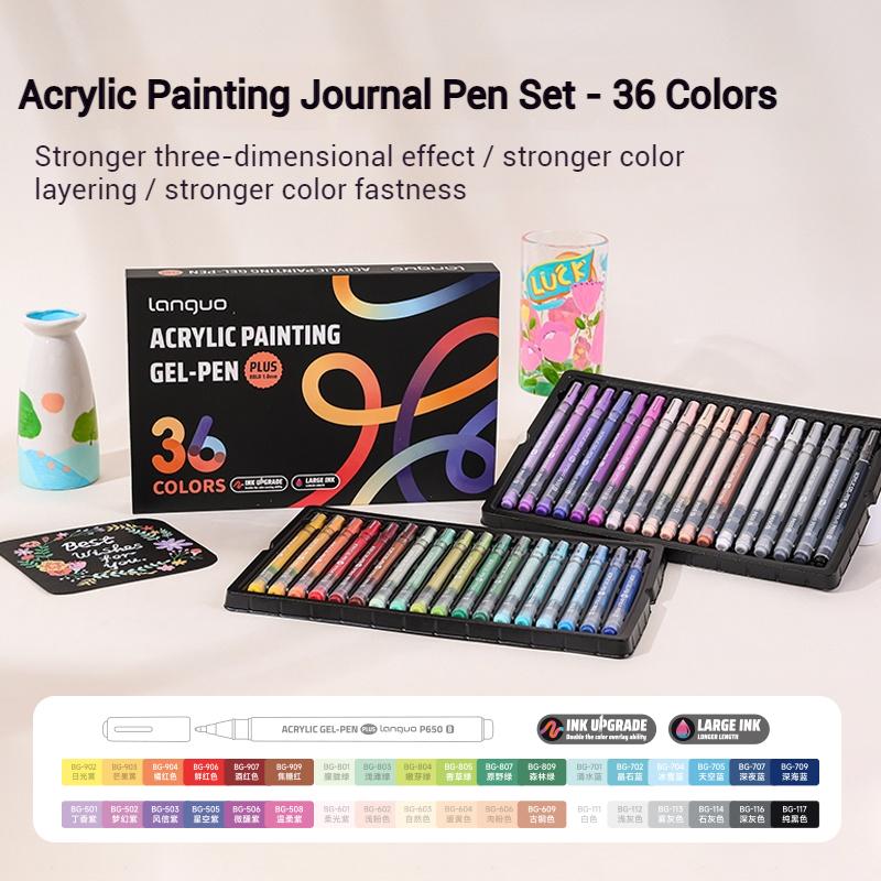 Languo Large Capacity Acrylic Painting Art Markers Plus Version 90 Colors Set for Sketching Drawing Art Supplies Stationery Gift