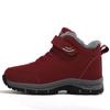 Stivali da neve da donna Scarpe invernali casual Stivaletti alla caviglia con plateau antiscivolo caldi in pelliccia Stivali da combattimento in peluche per outdoor, escursionismo, motociclismo