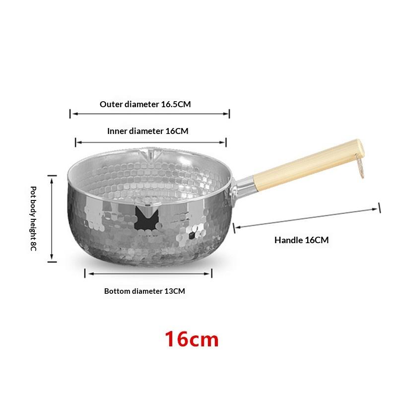 

Non Stick Japanese Stainless Steel Milk Pot Wooden Handle Saucepan For Induction And Gas Stove Home Kitchen Breakfast