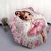 1pc Pink Ballerina Dreams Umbrella with Plastic Handle,Vibrant Cartoon Pattern,Multi-functional UmbrellaPT147