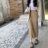 Bodycon A-Line Women's Black Knitted Maxi Skirt Autumn Winter High Waist Slim-Fitting Ankle-Length Straight Skirt